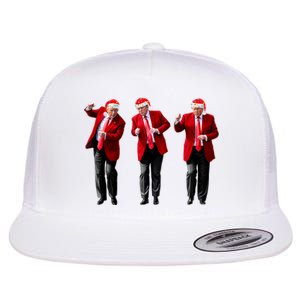 Christmas Donald Trump President 2024 Dancing Funny Santa Flat Bill Trucker Hat