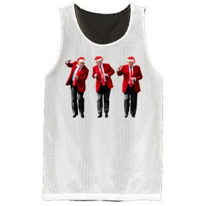 Christmas Donald Trump President 2024 Dancing Funny Santa Mesh Reversible Basketball Jersey Tank