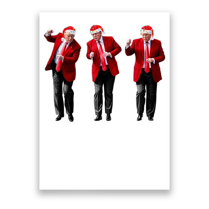 Christmas Donald Trump President 2024 Dancing Funny Santa Poster