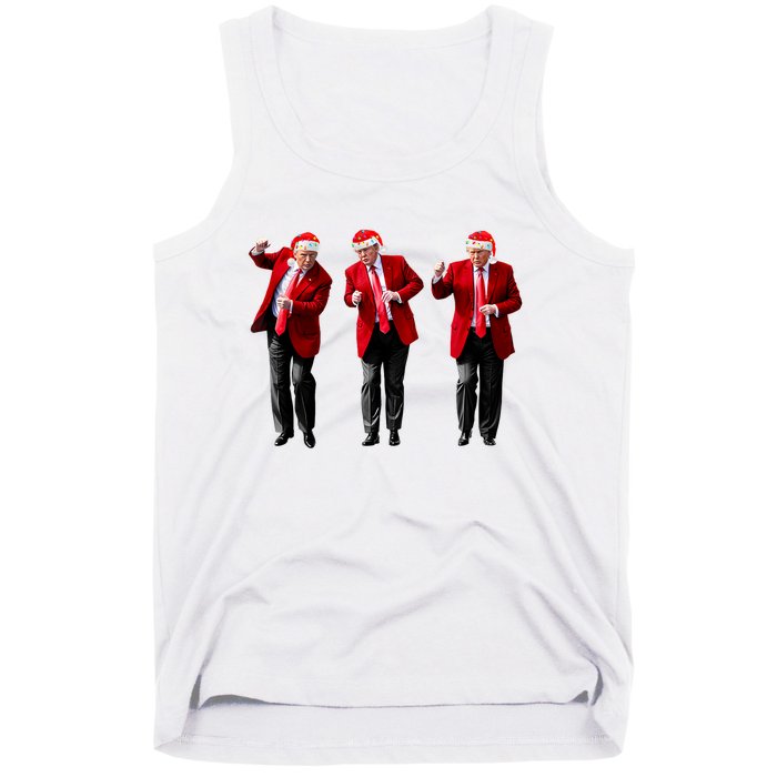 Christmas Donald Trump President 2024 Dancing Funny Santa Tank Top