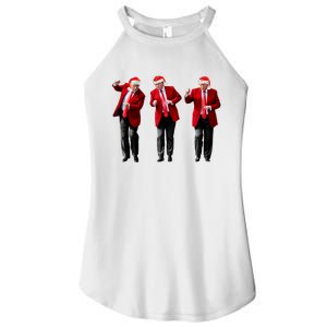 Christmas Donald Trump President 2024 Dancing Funny Santa Women's Perfect Tri Rocker Tank