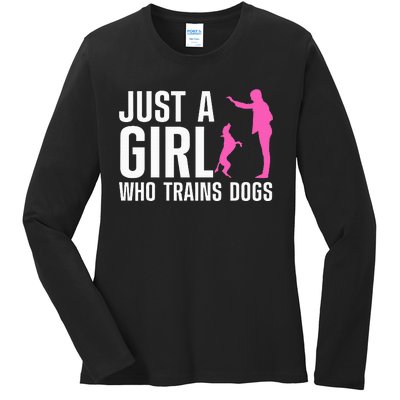 Cute Dog Trainer Training Dog Lover Owner Ladies Long Sleeve Shirt