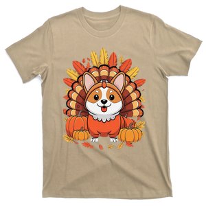 Corgi Dog Turkey Thanksgiving T-Shirt