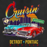 Cruisin Detroit To Pontiac Clasic Cars 7 Panel Mesh Trucker Snapback Hat
