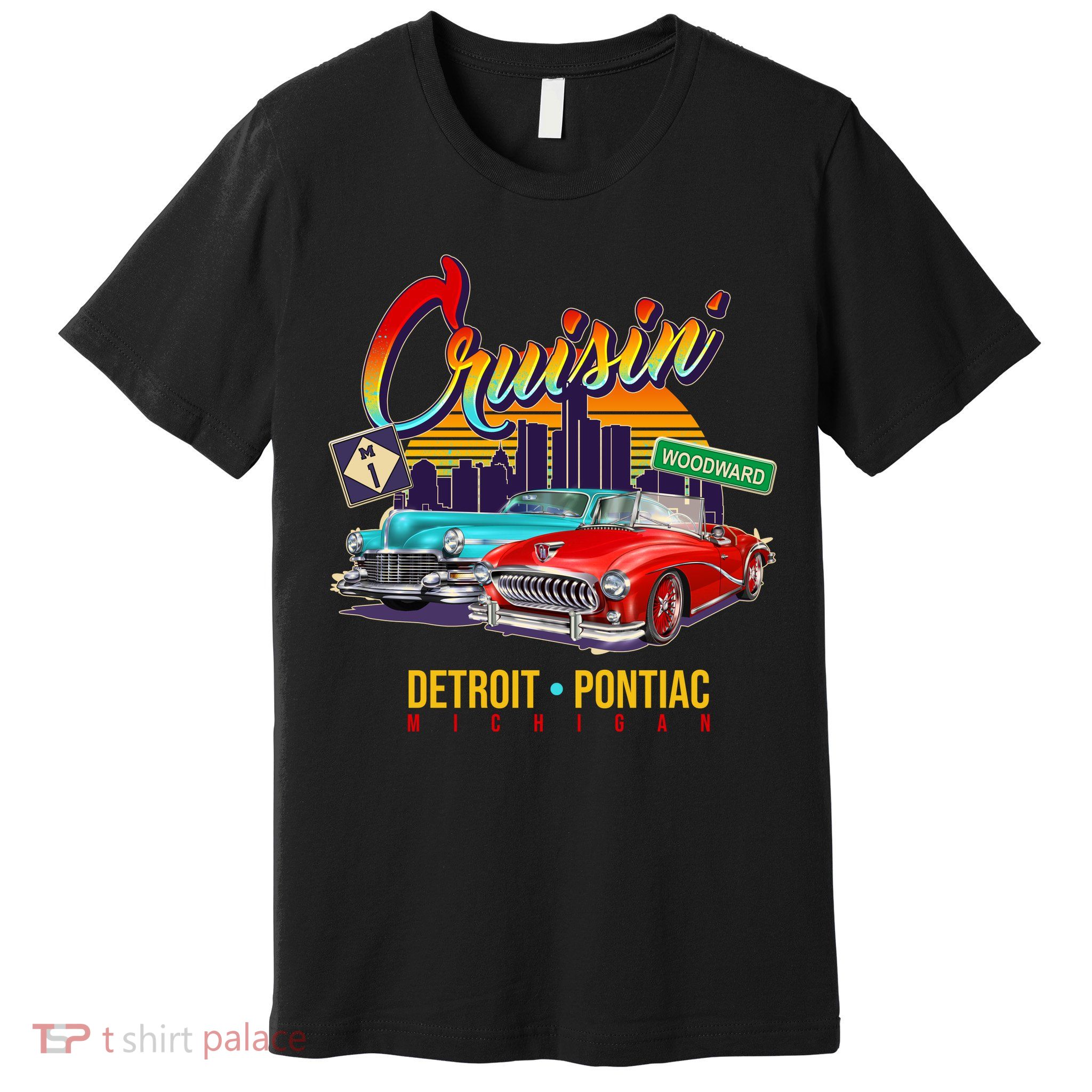 Cruisin Detroit To Pontiac Clasic Cars Premium T-Shirt