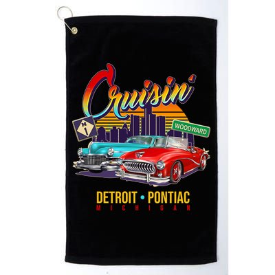 Cruisin Detroit To Pontiac Clasic Cars Golf Towel