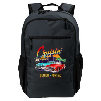 Cruisin Detroit To Pontiac Clasic Cars Daily Commute Backpack