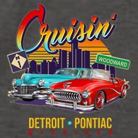 Cruisin Detroit To Pontiac Clasic Cars Vector Backpack