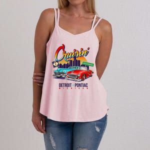 Cruisin Detroit To Pontiac Clasic Cars Women's Strappy Tank