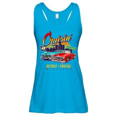 Cruisin Detroit To Pontiac Clasic Cars Ladies Essential Flowy Tank