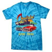 Cruisin Detroit To Pontiac Clasic Cars Tie-Dye T-Shirt