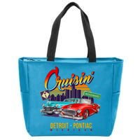 Cruisin Detroit To Pontiac Clasic Cars Zip Tote Bag