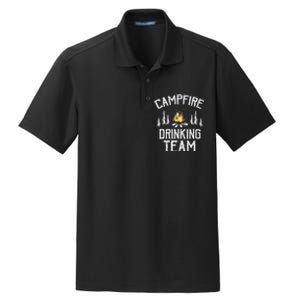 Campfire Drinking Team Camping Lovers Camper Dry Zone Grid Polo