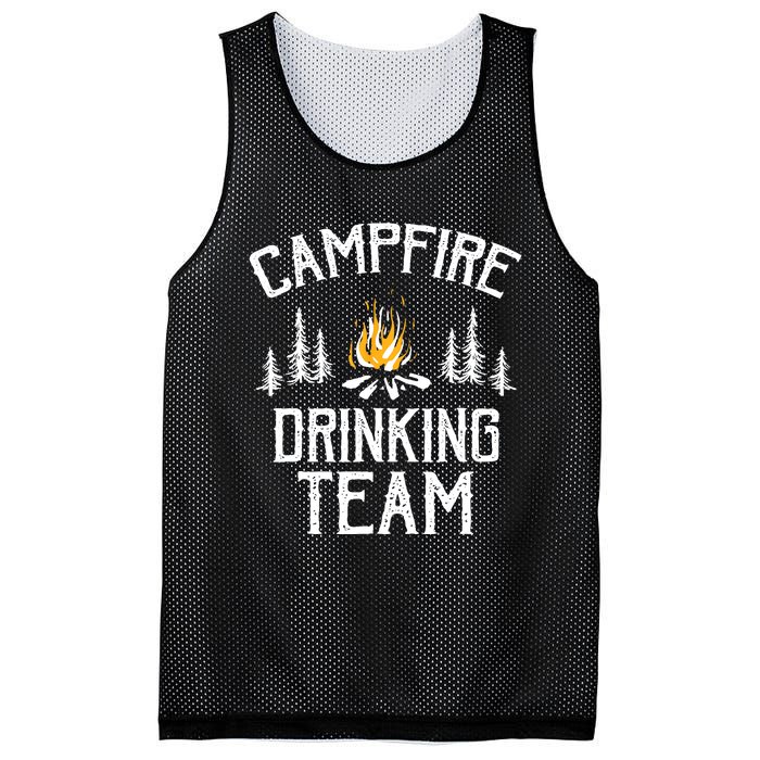 Campfire Drinking Team Camping Lovers Camper Mesh Reversible Basketball Jersey Tank