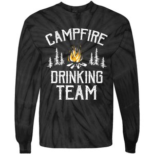 Campfire Drinking Team Camping Lovers Camper Tie-Dye Long Sleeve Shirt