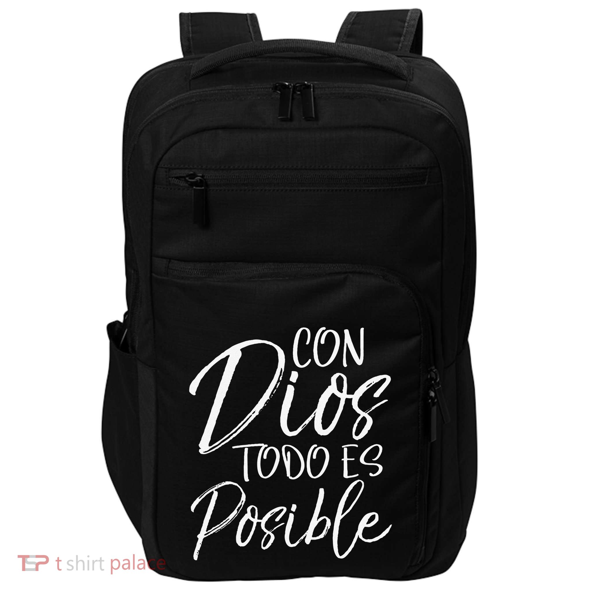 Con Dios Todo Es Posible Spanish Espanol Christian Gift Impact Tech Backpack