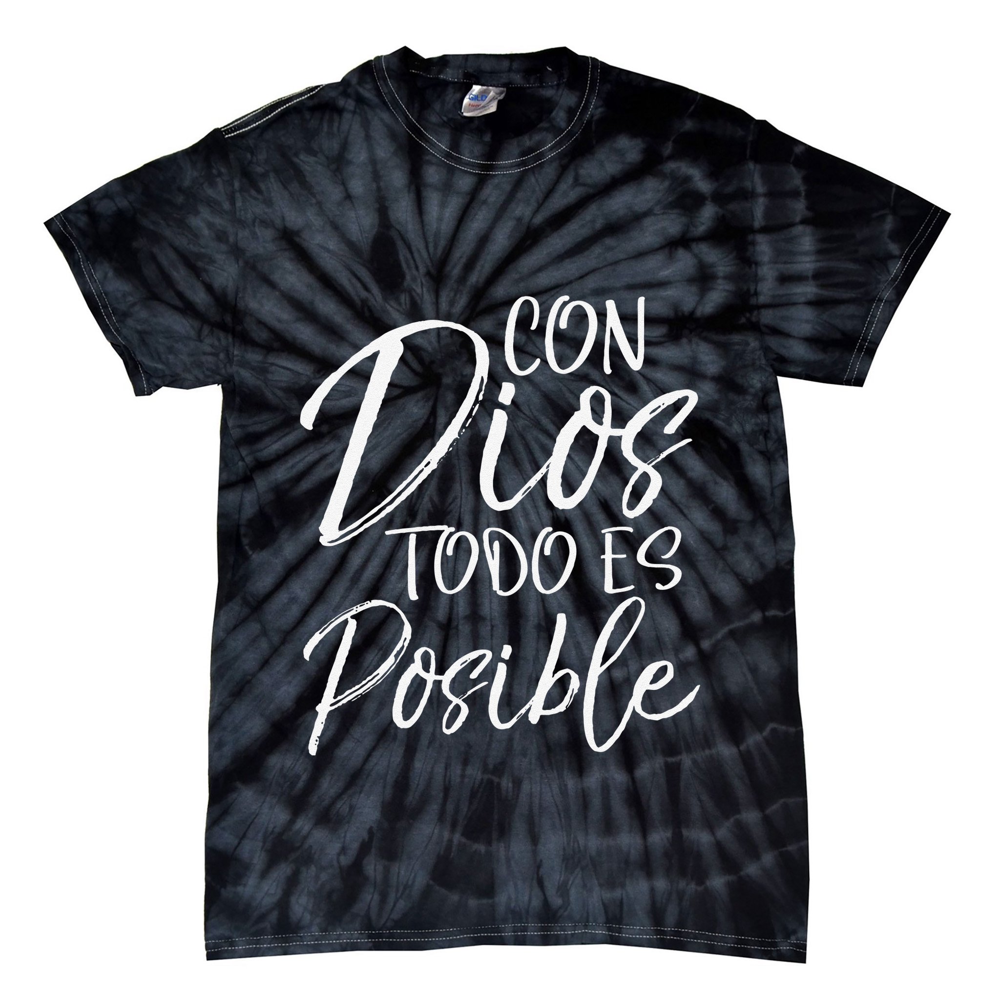 Con Dios Todo Es Posible Spanish Espanol Christian Gift Tie-Dye T-Shirt