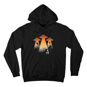 Cool Dinosaur Ufo Alien Abduction Dinosaur Hoodie