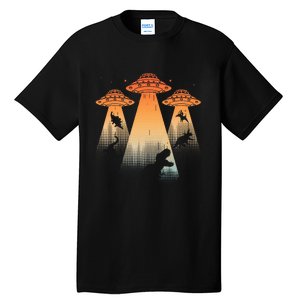 Cool Dinosaur Ufo Alien Abduction Dinosaur Tall T-Shirt