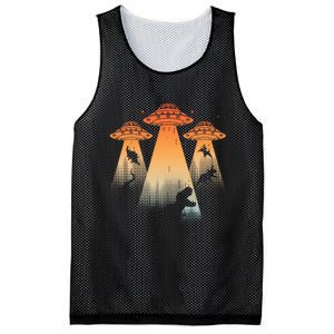 Cool Dinosaur Ufo Alien Abduction Dinosaur Mesh Reversible Basketball Jersey Tank