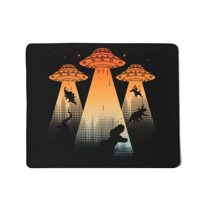 Cool Dinosaur Ufo Alien Abduction Dinosaur Mousepad