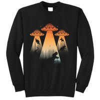 Cool Dinosaur Ufo Alien Abduction Dinosaur Tall Sweatshirt