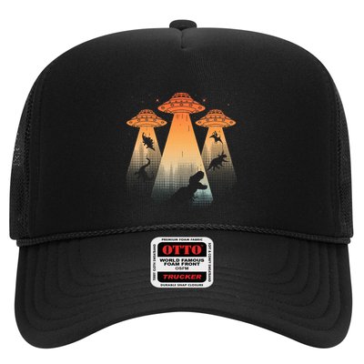 Cool Dinosaur Ufo Alien Abduction Dinosaur Trucker Hat
