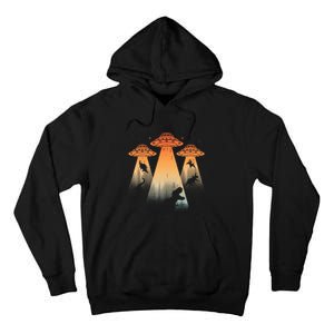 Cool Dinosaur Ufo Alien Abduction Dinosaur Tall Hoodie