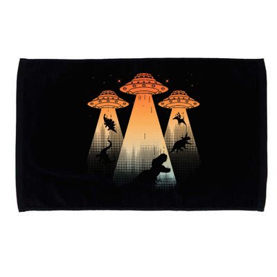 Cool Dinosaur Ufo Alien Abduction Dinosaur Microfiber Hand Towel