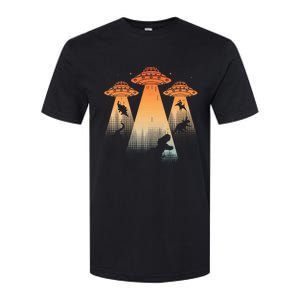 Cool Dinosaur Ufo Alien Abduction Dinosaur Softstyle CVC T-Shirt