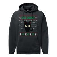 Cat Daddy Ugly Christmas Sweater Pajama Funny Kitty Cat Lover Xmas Gift Performance Fleece Hoodie