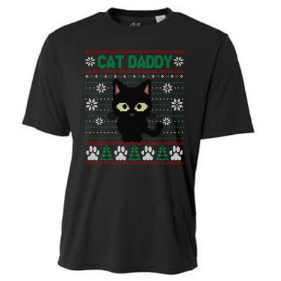 Cat Daddy Ugly Christmas Sweater Pajama Funny Kitty Cat Lover Xmas Gift Cooling Performance Crew T-Shirt