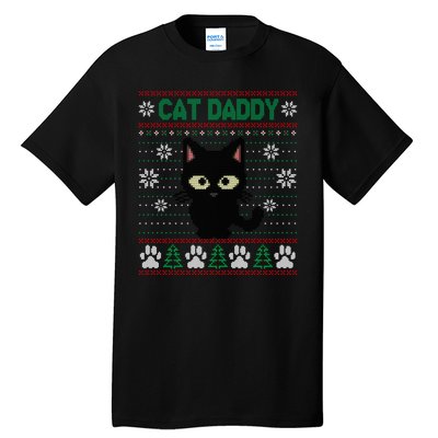 Cat Daddy Ugly Christmas Sweater Pajama Funny Kitty Cat Lover Xmas Gift Tall T-Shirt