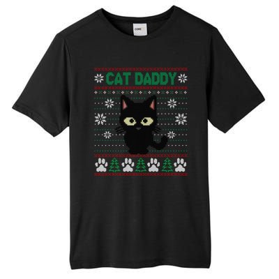 Cat Daddy Ugly Christmas Sweater Pajama Funny Kitty Cat Lover Xmas Gift Tall Fusion ChromaSoft Performance T-Shirt