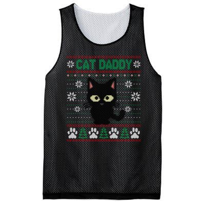 Cat Daddy Ugly Christmas Sweater Pajama Funny Kitty Cat Lover Xmas Gift Mesh Reversible Basketball Jersey Tank