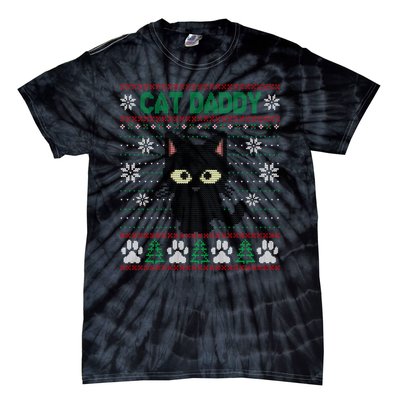 Cat Daddy Ugly Christmas Sweater Pajama Funny Kitty Cat Lover Xmas Gift Tie-Dye T-Shirt