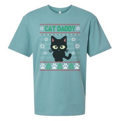 Cat Daddy Ugly Christmas Sweater Pajama Funny Kitty Cat Lover Xmas Gift Sueded Cloud Jersey T-Shirt