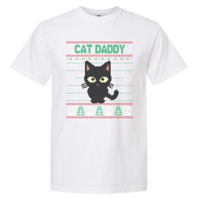 Cat Daddy Ugly Christmas Sweater Pajama Funny Kitty Cat Lover Xmas Gift Garment-Dyed Heavyweight T-Shirt