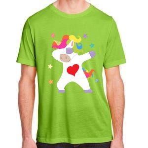 Cute Dabbing Unicorn Heart Valentines Day Cute Gift Adult ChromaSoft Performance T-Shirt