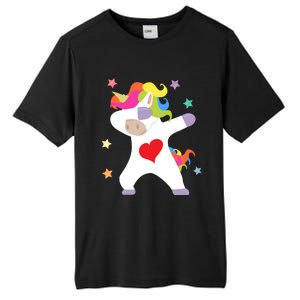 Cute Dabbing Unicorn Heart Valentines Day Cute Gift Tall Fusion ChromaSoft Performance T-Shirt