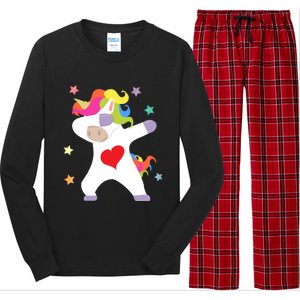 Cute Dabbing Unicorn Heart Valentines Day Cute Gift Long Sleeve Pajama Set