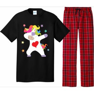 Cute Dabbing Unicorn Heart Valentines Day Cute Gift Pajama Set