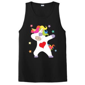 Cute Dabbing Unicorn Heart Valentines Day Cute Gift PosiCharge Competitor Tank