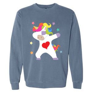 Cute Dabbing Unicorn Heart Valentines Day Cute Gift Garment-Dyed Sweatshirt