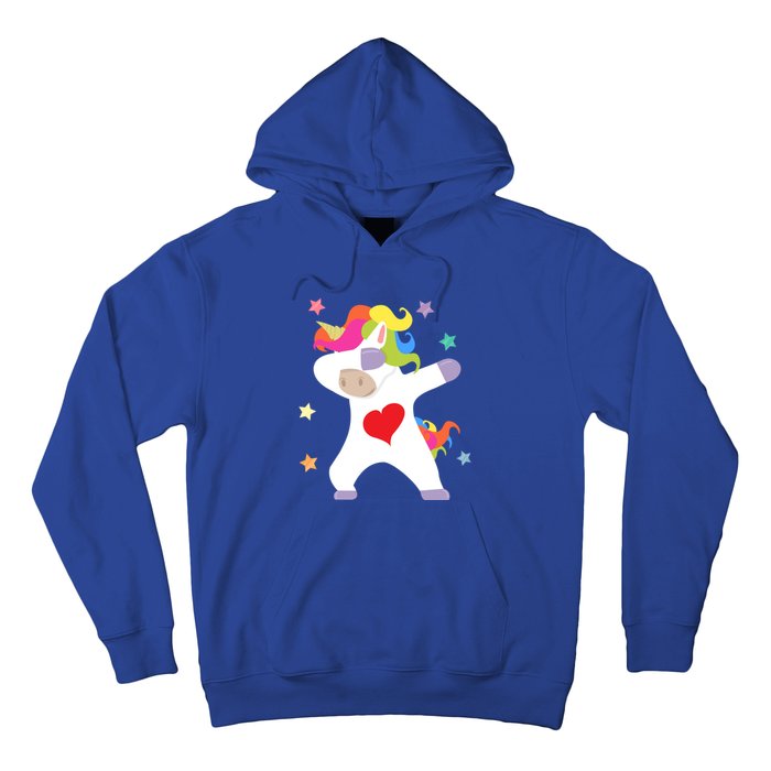 Cute Dabbing Unicorn Heart Valentines Day Cute Gift Hoodie