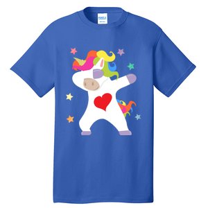 Cute Dabbing Unicorn Heart Valentines Day Cute Gift Tall T-Shirt