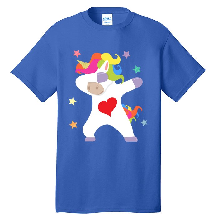 Cute Dabbing Unicorn Heart Valentines Day Cute Gift Tall T-Shirt