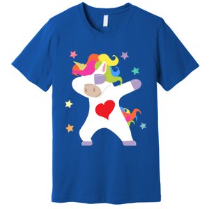 Cute Dabbing Unicorn Heart Valentines Day Cute Gift Premium T-Shirt