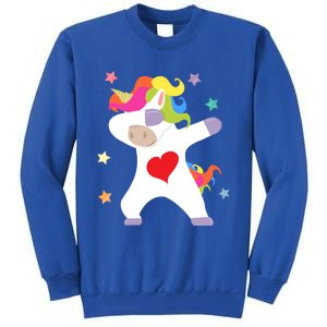 Cute Dabbing Unicorn Heart Valentines Day Cute Gift Tall Sweatshirt