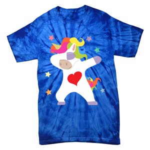 Cute Dabbing Unicorn Heart Valentines Day Cute Gift Tie-Dye T-Shirt